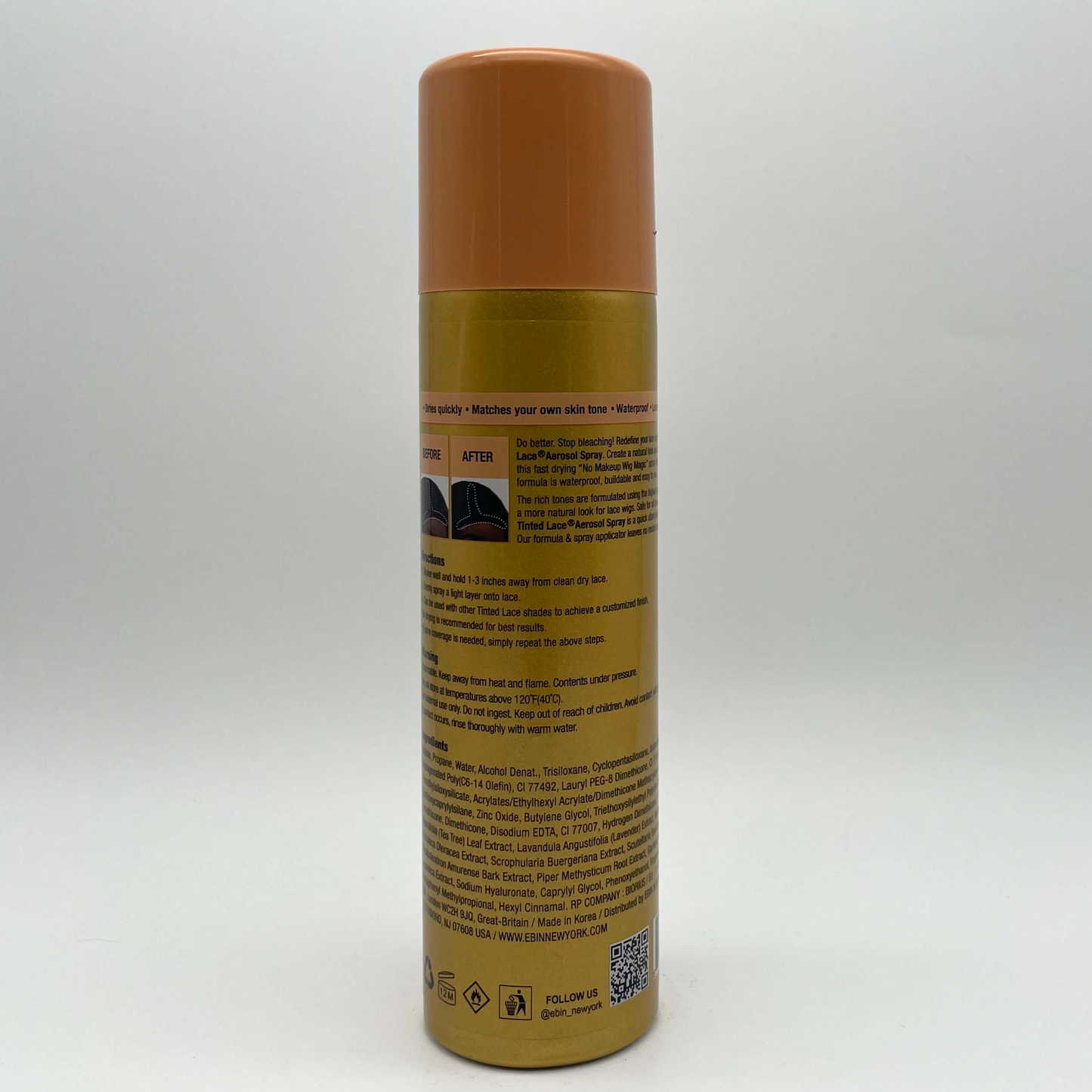 Ebin - New York Tinted Lace Aerosol Spray 150 ml Light Warm Brown